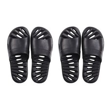 Block Mart 完美排水浴室拖鞋 黑色, 2個