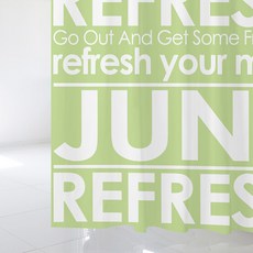 浴簾 SC124 1800*1880mm+不鏽鋼掛鉤 12入+白色窗簾桿組合, 1套