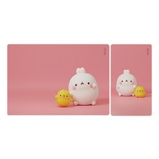 몰랑이 데스크매트 + 마우스패드, 핑크