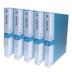 Youngoh 索引透明文件夾 A4 80頁, 天藍色, 5個