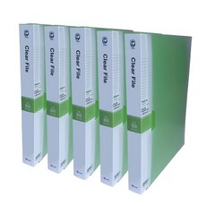 Youngoh 索引透明文件夾 A4 80頁, 淺綠色, 5個