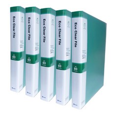 Youngoh 索引透明文件夾 A4 80頁, 綠色, 5個