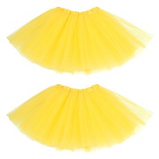 LivingDA 迷你網紗裙 派對道具, 黃色, 2個