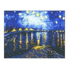 iLovePainting 世界名畫 DIY 鑽石畫 50 x 40 cm, 亞爾的隆河星夜, 1套