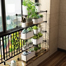 GAPANG 陽台壁龕花盆 T, 黑色的, 5層
