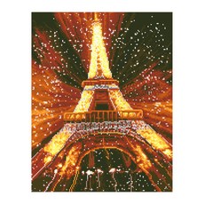 iLovePainting 風景 DIY 鑽石畫 40 x 50 cm, 艾菲爾鐵塔的燈光, 1套