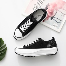 갓슈 레이스 시스루 키높이 캔버스화