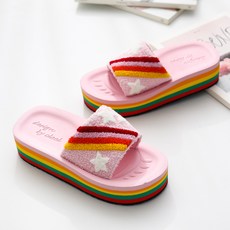 GODSHOE 女款星星圖案厚底拖鞋