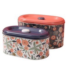 ANTS 多功能插圖收納鐵盒 2入, 盛開, 1套