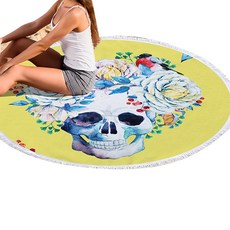 콩 K Items 骷髏圓形沙灘巾 E, 3, 1個