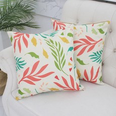 Ssamzie 熱帶亞麻靠墊套 2 件套, 橘子