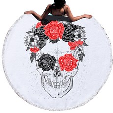 Kong K Items 骷髏圓形沙灘巾 B, 5, 1個