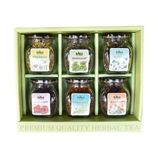 瓶裝綜合草本茶禮盒 C號 6款, 木槿茶+博士茶+玫瑰果茶+洋甘菊茶+薄荷茶+茉莉花茶, 1組