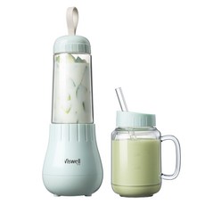 Wiswell 手把果汁杯+迷你隨行果汁機 WM4035 薄荷色