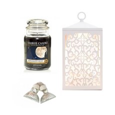 YANKEE CANDLE 造型融燭燈+香氛蠟燭 L號+燈泡 2入, 暖色（白色）、蠟燭（仲夏夜）