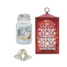 YANKEE CANDLE 大 +滾動蠟燭溫暖器 +燈泡2P套件, 溫暖（紅色），蠟燭（Arkham & Quiet Place）