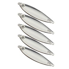 Royal Fish 鉻金屬鐵板 小鯷魚型路亞 5入, 銀色, 20g