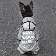 PASTEL PET Happy Rainy 一體式雨衣, 白色的
