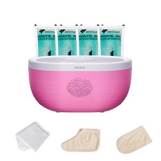 MEDIWE 石蠟浴盆機 WE-7000 粉色+石蠟塊 綠松石 2種 2入+絕緣手套+PVC墊 30片, 1套
