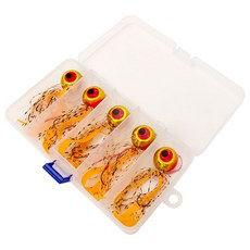 SAPA 浮動式鯛魚頭路亞擬餌 60g x 5入 + 釣具盒套組, 橘色, 1個