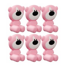 泰迪熊造型防夾門檔, 粉色, 6入