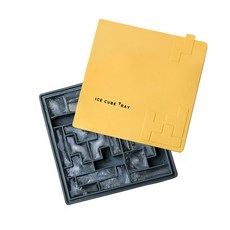 MONACO OLIVE 俄羅斯方塊矽膠製冰盒, 黃色, 1個