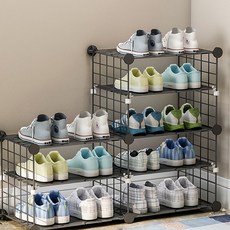 GAPANG 塑料窄入口鞋架 L 黑色, 1個