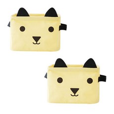 THE ZAKKA 可愛動物彩色收納籃 Free, 黃色, 2個