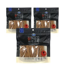 벨버드 순살가득 스틱 강아지 간식, 닭가슴살, 250g, 3개