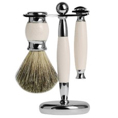 aryko Spot 復古 Barbour 剃須刷套組白色, 刮鬍刷+手柄+支架, 1組