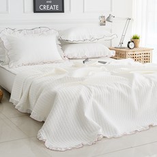 荷葉邊造型床墊毯, 粉色的