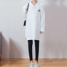 에스닉 코끼리 수유 단추 임부복 카라 원피스