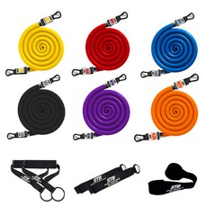 BODYLIKE 健身拉力繩6入組, 黃色、紅色、藍色、黑色、紫色、橙色