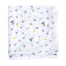 BabyBoom 單面水果印花毯 120*120cm, 白色