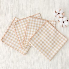 hello MINIME 純棉格紋紗布手帕 4入