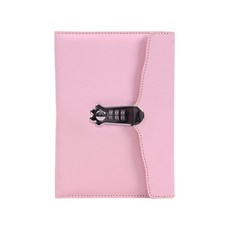 아리코 PU 고양이발 버클 A5 비밀번호 잠금 다이어리 수첩, 핑크, 1개