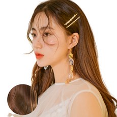 가발나라 여자 레이어드 롤링펌 U자형 오픈반가발 + 엑스트라피스 2p + 가발빗 + 꼬리빗 + 악어핀, 오렌지브라운, 1개