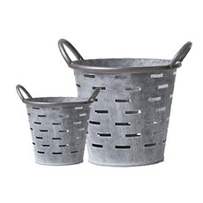 打孔鐵桶手提籃 S+L, 單一顏色, 1套