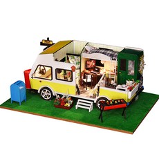 아이엠미니 DIY 미니어처 하우스 레인보우 카라반 + 제작 도구 + 보관 케이스 세트, 혼합색상, 1개