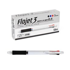 Morning Glory Flojet 3三色圓珠筆 0.5mm 12入, 白色的, 1套