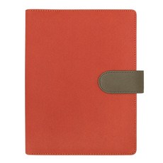 System Beuru牛仔日記活頁夾 L, 朱紅色+灰棕色, 1個