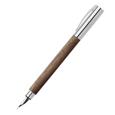FABER-CASTELL 輝柏 野心核桃木鋼筆, F, 藍色（墨盒）