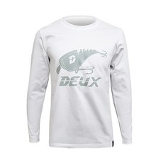 Deuce釣魚釣魚長袖棉T恤, 白色的