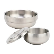 商用不銹鋼亞光空氣服務套組, 單色, 雙蓋+飯碗+湯碗