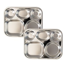 不鏽鋼啞光幼兒餐盤組, 單色, 單品, 2入