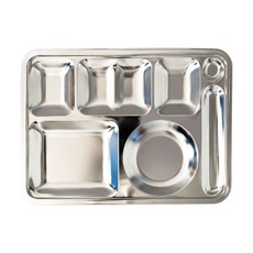 營業用不鏽鋼霧面4格餐具餐盤, 單色