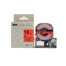 모든잉크샵 엡손 호환 라벨 테이프 SC18R-R, 빨간바탕 + 검정글자, 18mm