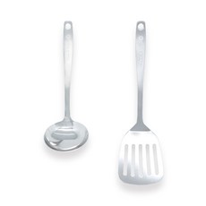 GENIAL 烹飪用具 湯勺 M號+方形鍋鏟組, 單色