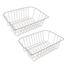 不鏽鋼D型水槽瀝水網 2入, 混色, 2個