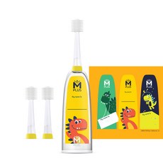 MEGA TEN 柔軟牙刷+替換牙刷頭 2入+貼紙, 混色, 1組